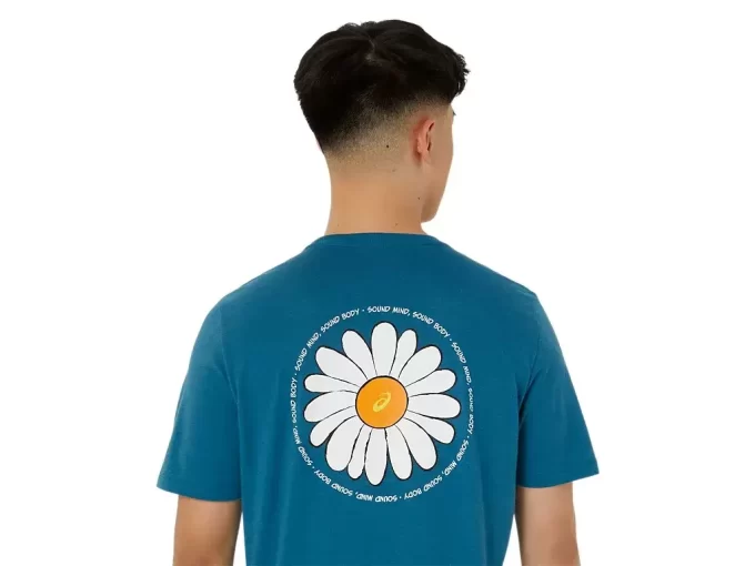 UNISEX ASICS DAISY BACK PRINT SHORT SLEEVE TEE