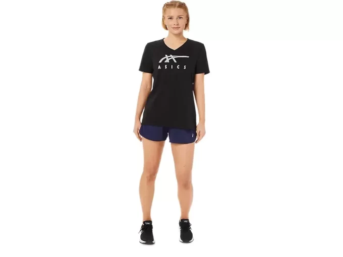 WOMEN’S ASICS STRIPES V-NECK