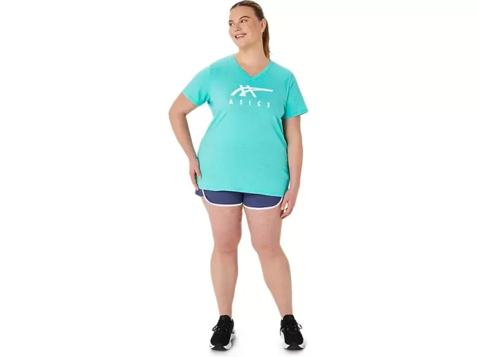 WOMEN’S ASICS STRIPES V-NECK