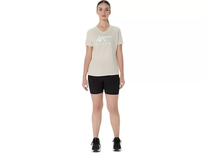 WOMEN’S ASICS STRIPES V-NECK