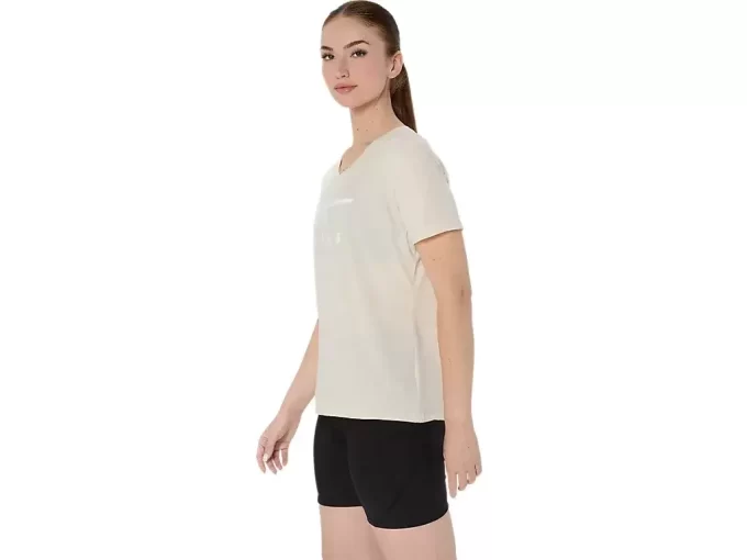 WOMEN’S ASICS STRIPES V-NECK