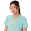 WOMEN’S ASICS STRIPES V-NECK