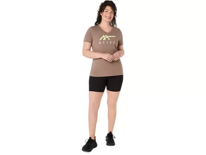 WOMEN’S ASICS STRIPES V-NECK