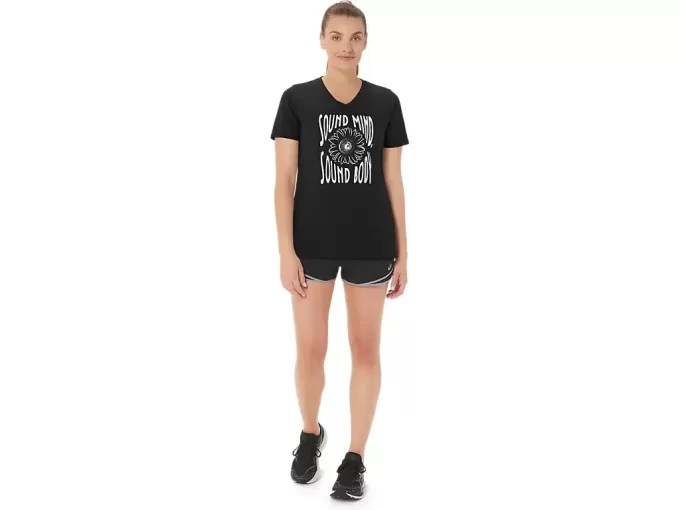WOMEN’S SUNFLOWER SLOGAN V-NECK