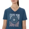 WOMEN’S SUNFLOWER SLOGAN V-NECK
